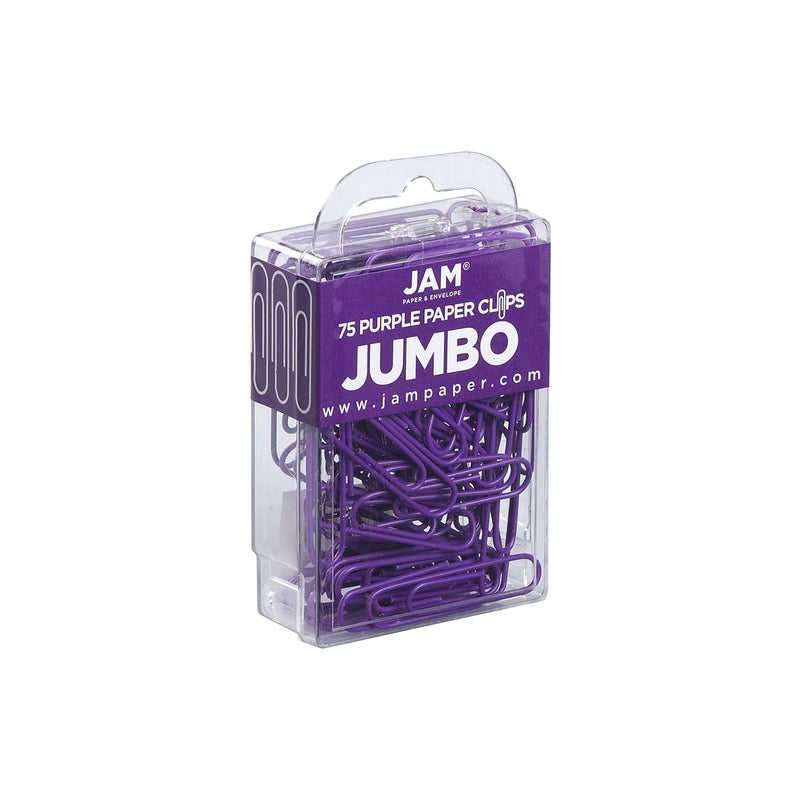 JAM Paper مشابك ورق جام ملونة كبيرة - 2 بوصة - مشابك ورق بنفسجية - 75/عبوة - Image 4